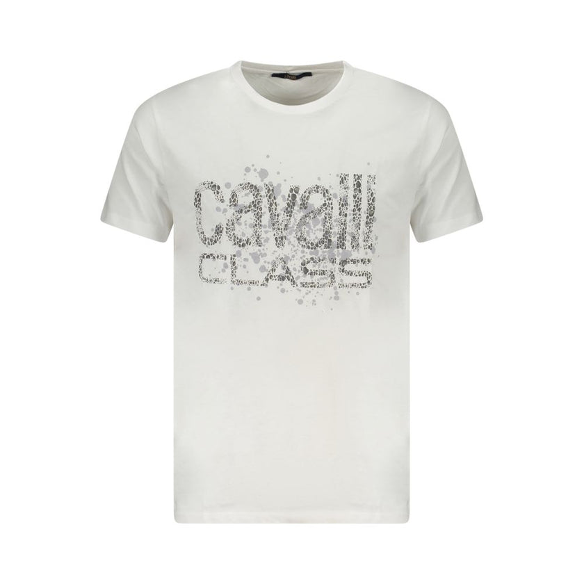 Cavalli Class Bianco Baumwoll-T-Shirt für Herren