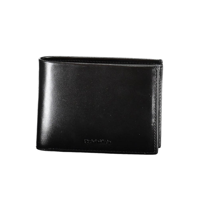 Calvin Klein Schwarzes Leder Portemonnaie für Herren