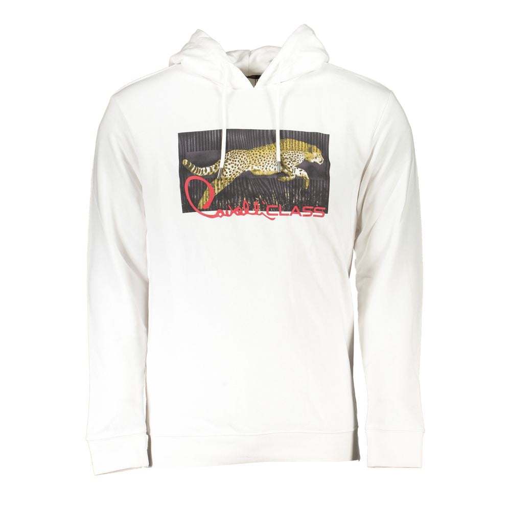 Cavalli Class Men's White Cotton Sweatshirt