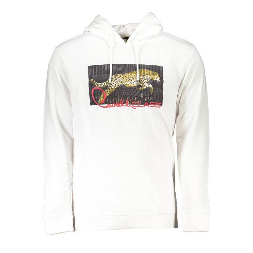Cavalli Class Bianco Baumwoll-Sweatshirt für Herren