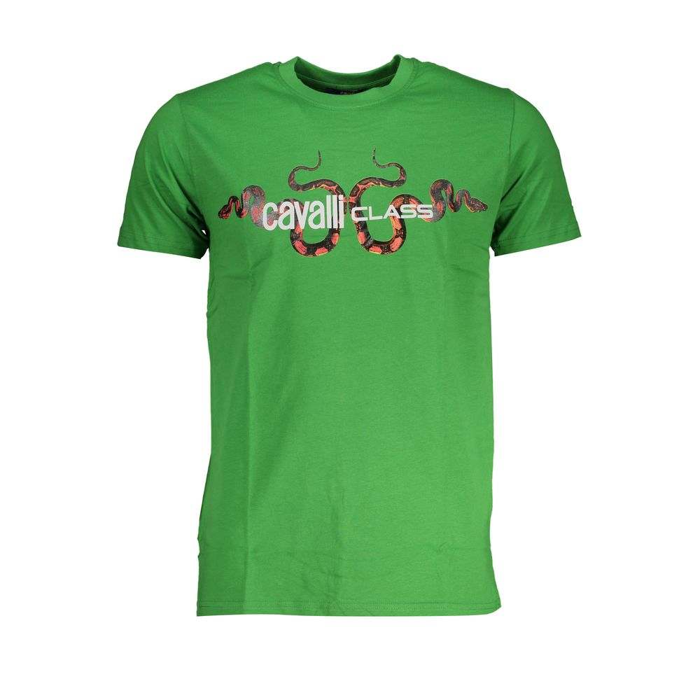 Cavalli Class Men's Green Cotton T-Shirt