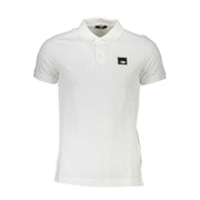 Weißes Cavalli Class Herrenpoloshirt aus 100% Baumwolle mit Logo und eleganter Applikation