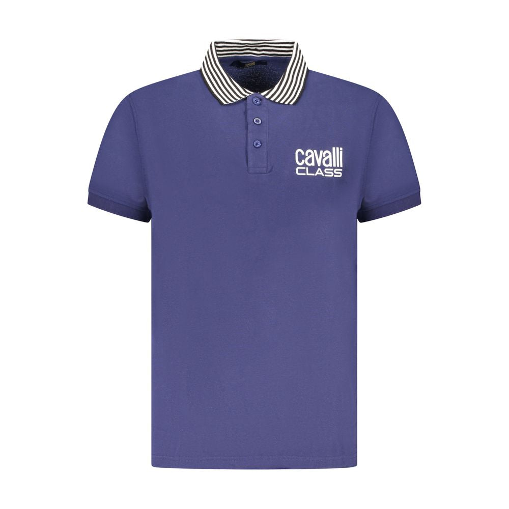 Cavalli Class Blue Cotton Men's Polo Shirt