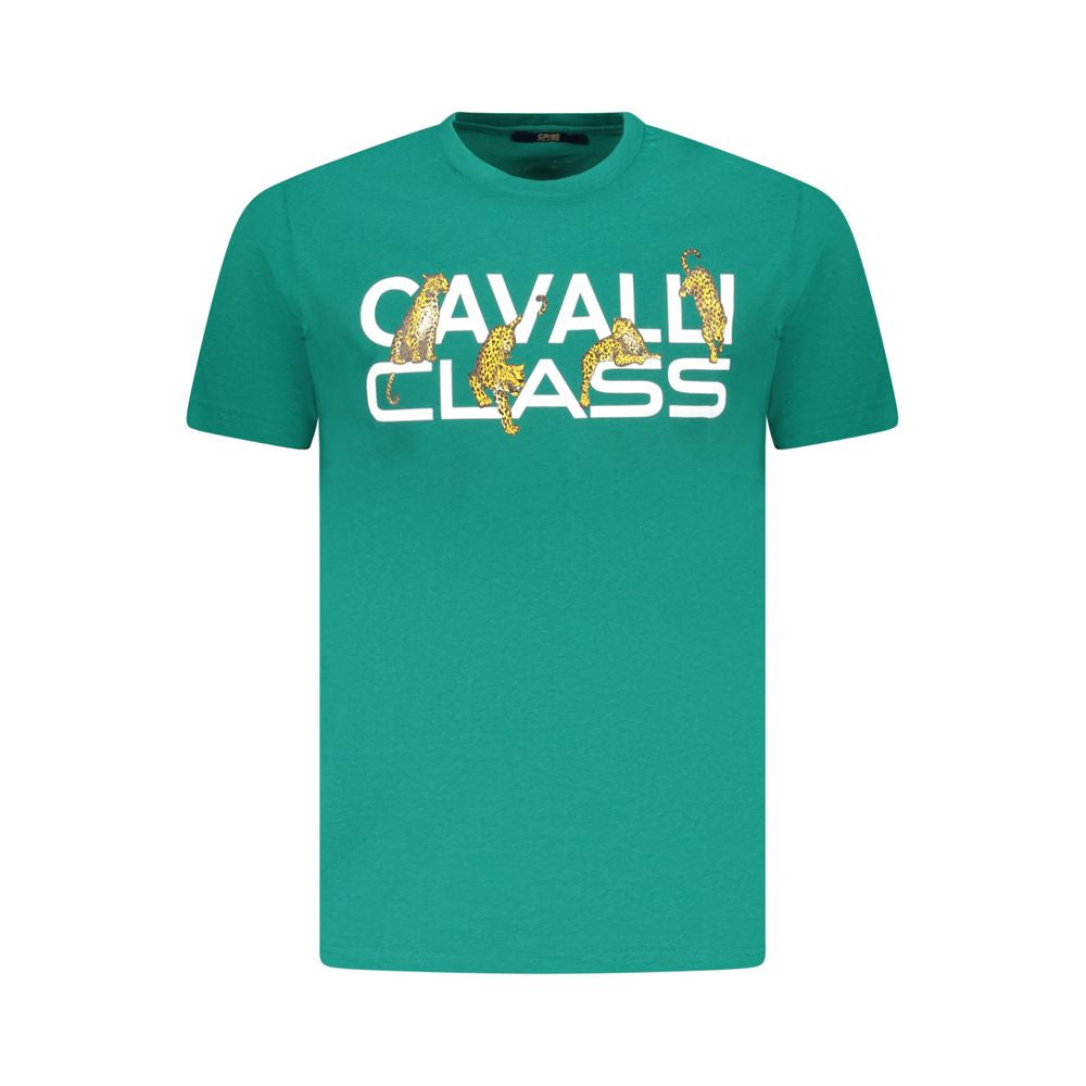 Cavalli Class Men's Green Cotton T-Shirt