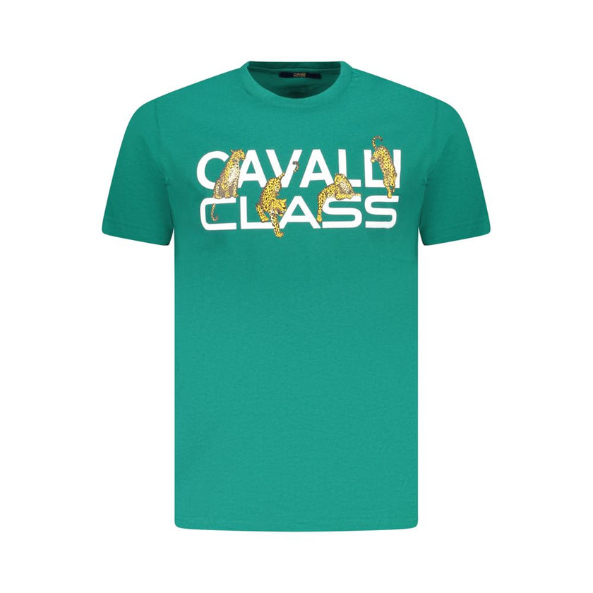 Cavalli Class Verde Baumwoll-T-Shirt für Herren