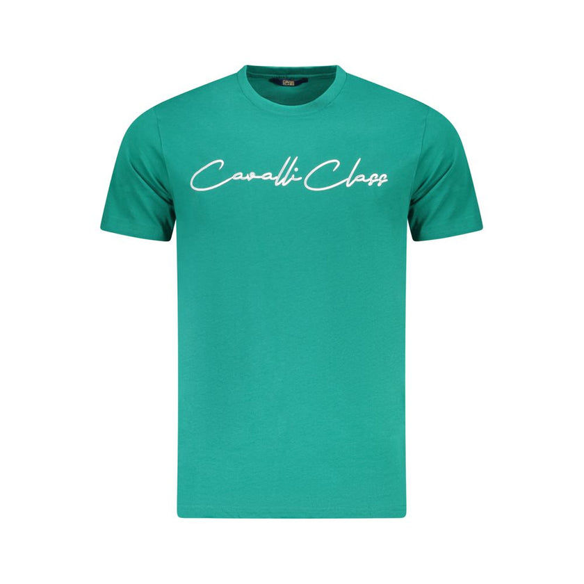 Cavalli Class Verde Baumwoll-T-Shirt für Herren