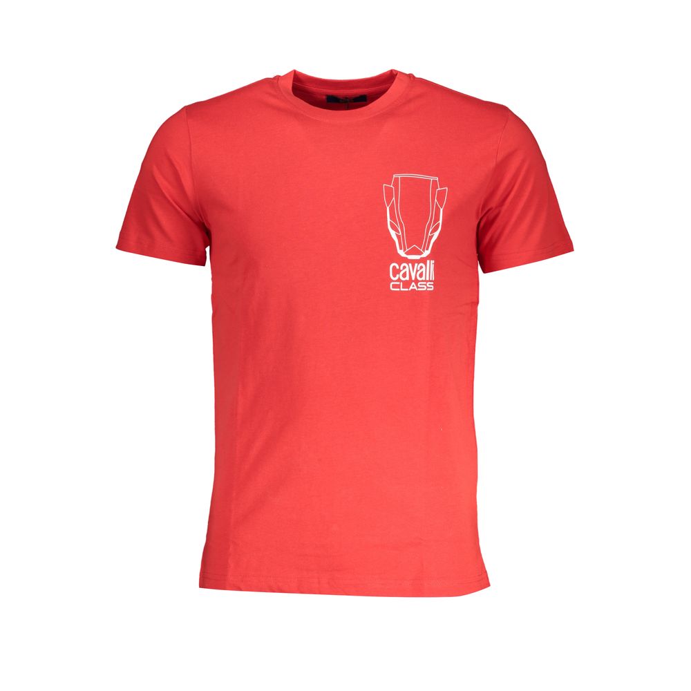 Cavalli Class Rosso Baumwoll-T-Shirt für Herren