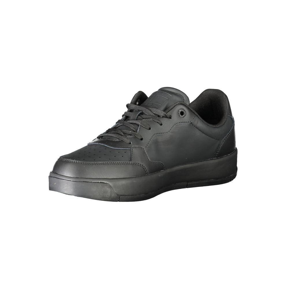 Tommy Hilfiger Black Polyurethane Men's Sneakers