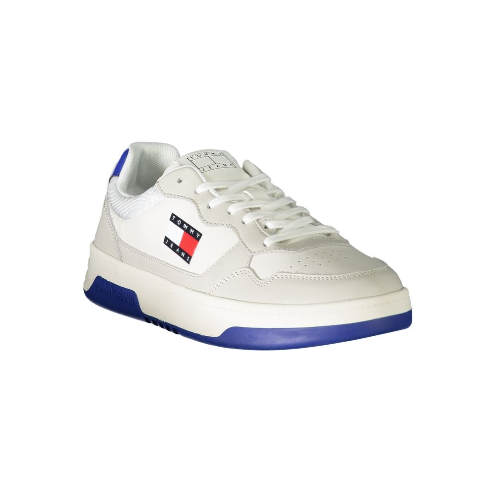 Tommy Hilfiger White Polyurethane Men's Sneakers