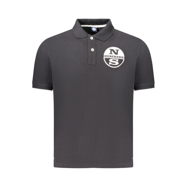 North Sails Schwarzes Baumwoll-Poloshirt für Herren