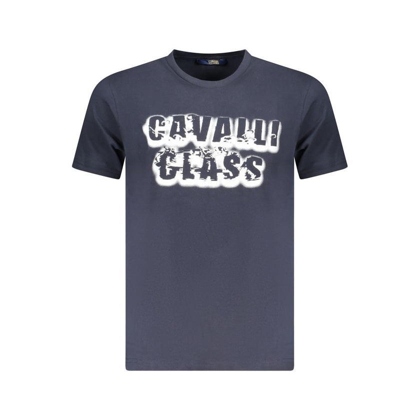 Cavalli Class Blu Baumwoll-T-Shirt für Herren