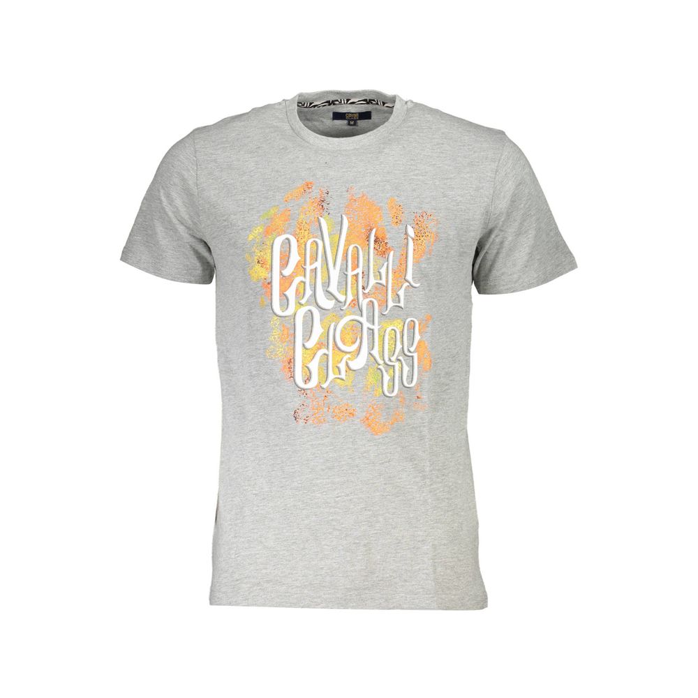 Cavalli Class Men's Grey Cotton T-Shirt