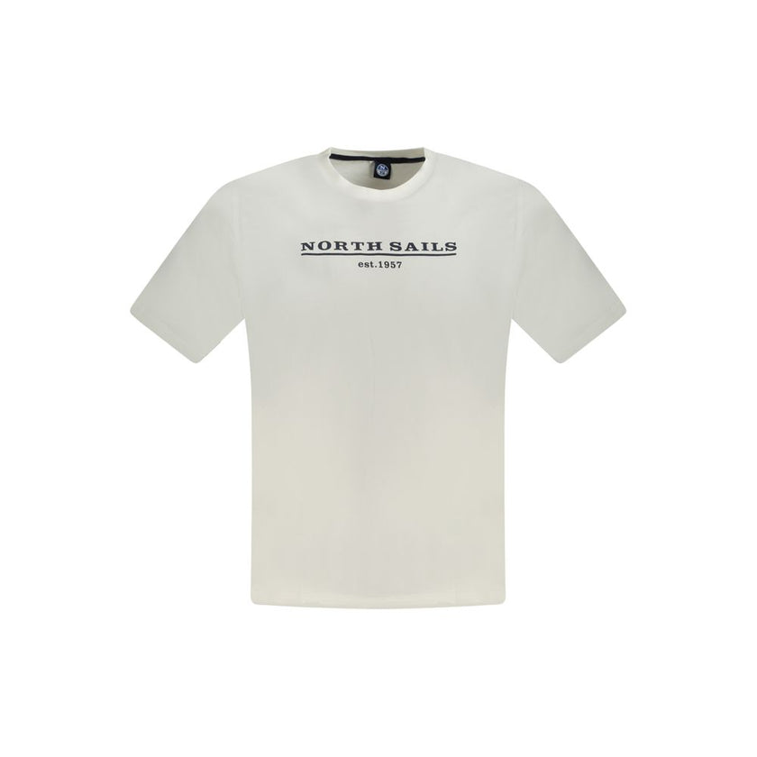 North Sails Bianco Baumwoll-T-Shirt für Herren