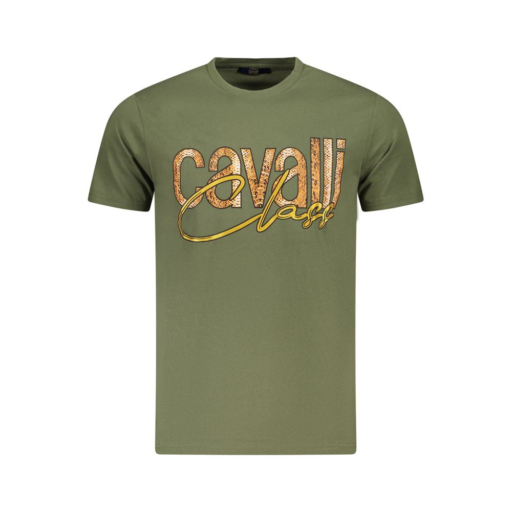 Cavalli Class Men's Green Cotton T-Shirt