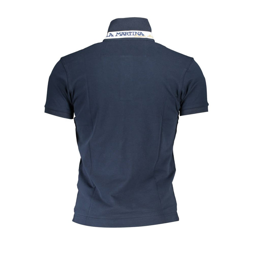 La Martina Blaues Baumwoll-Poloshirt für Herren