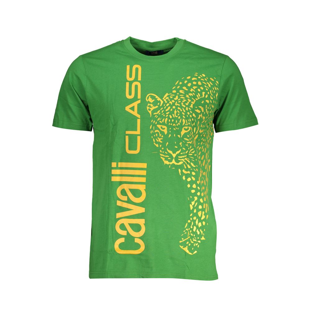 Cavalli Class Verde Baumwoll-T-Shirt für Herren
