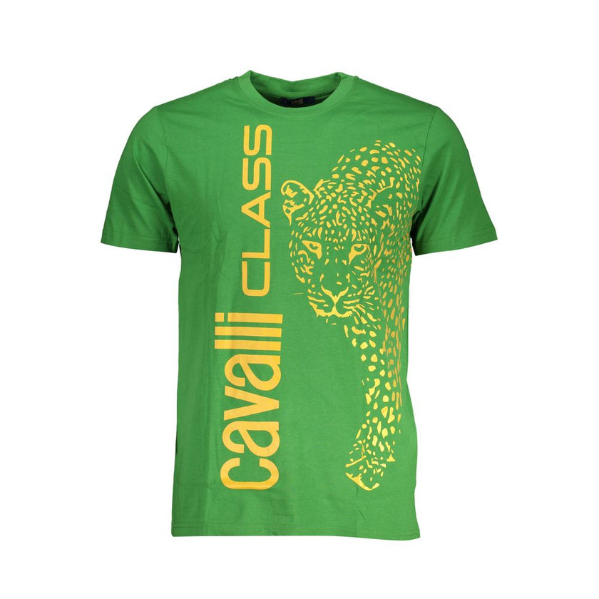 Cavalli Class Verde Baumwoll-T-Shirt für Herren