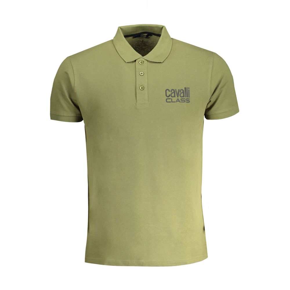 Cavalli Class Men's Green Cotton Polo Shirt