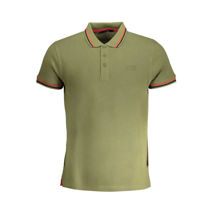 Cavalli Class Men's Green Cotton Polo Shirt