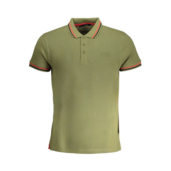 Cavalli Class Verde Baumwoll-Poloshirt für Herren