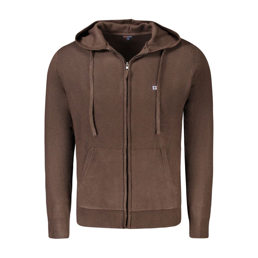 Norway 1963 Braune Polyamid-Strickjacke für Männer
