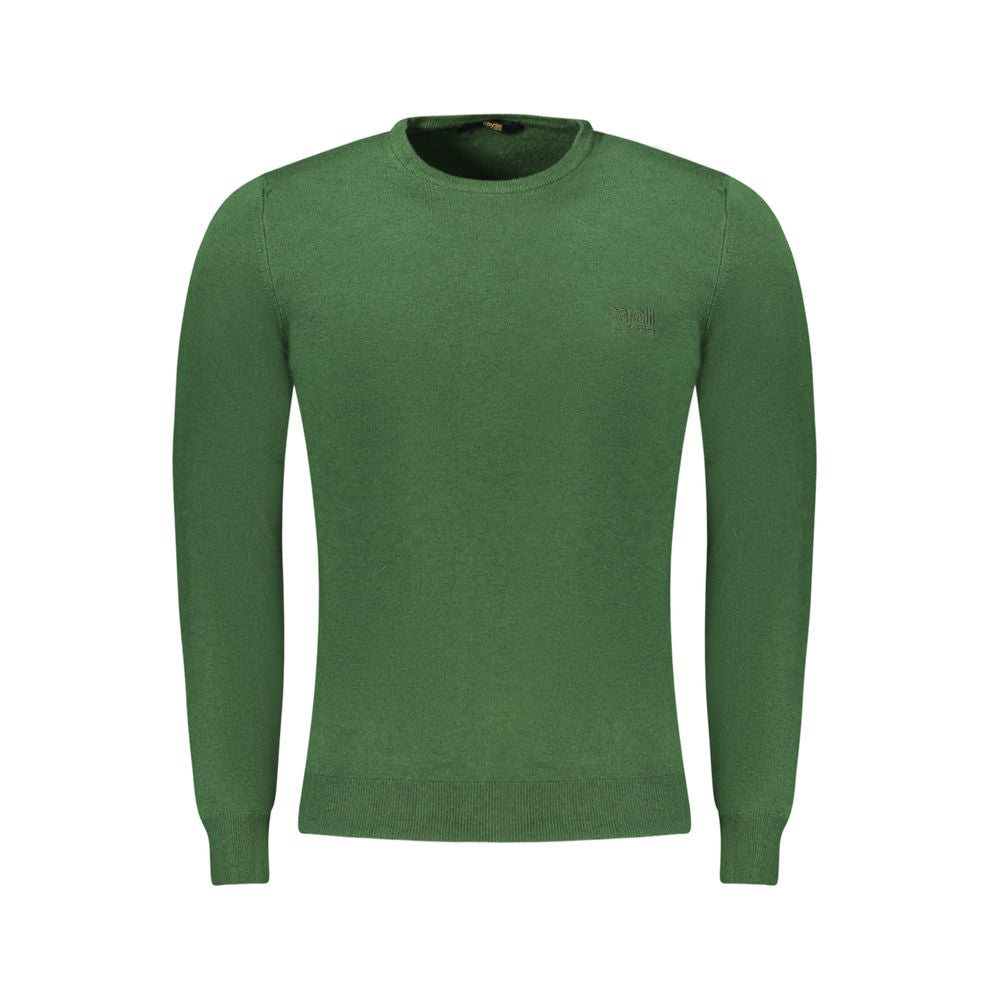 Cavalli Class Green Polyester Pullover
