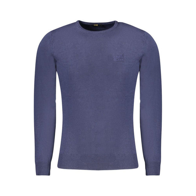 Cavalli Class Blauer Nylon-Pullover