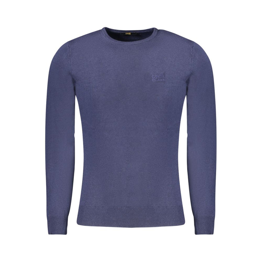 Cavalli Class Blauer Nylon-Pullover
