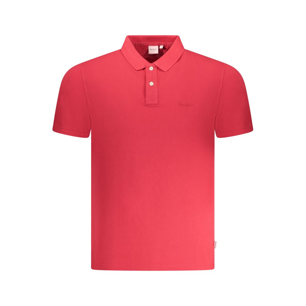 Pepe Jeans Rotes Baumwoll-Poloshirt für Herren