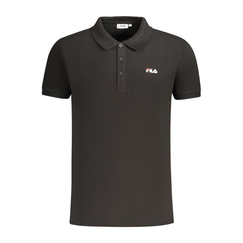 Fila Schwarzes Baumwoll-Poloshirt für Herren