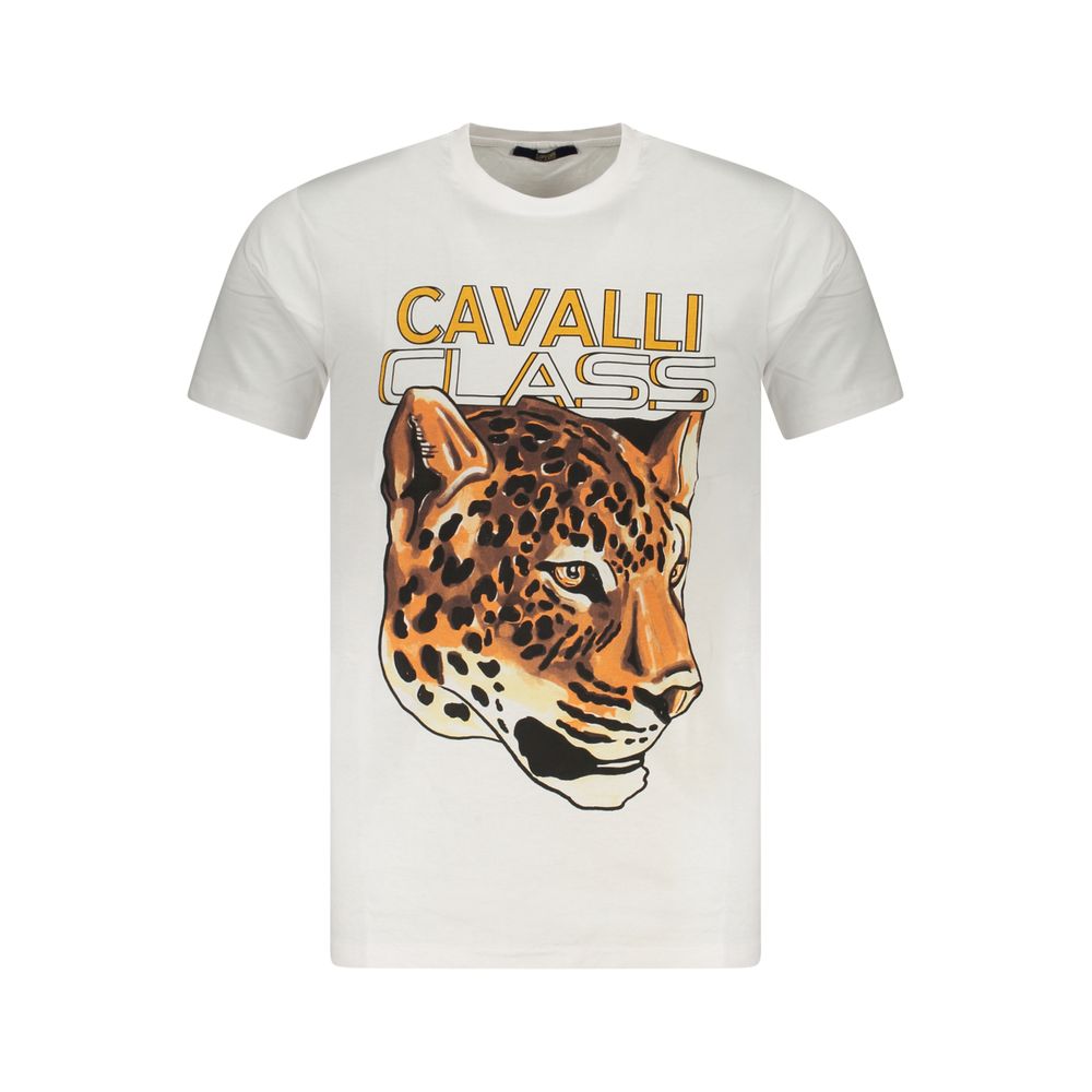 Cavalli Class Men's White Cotton T-Shirt