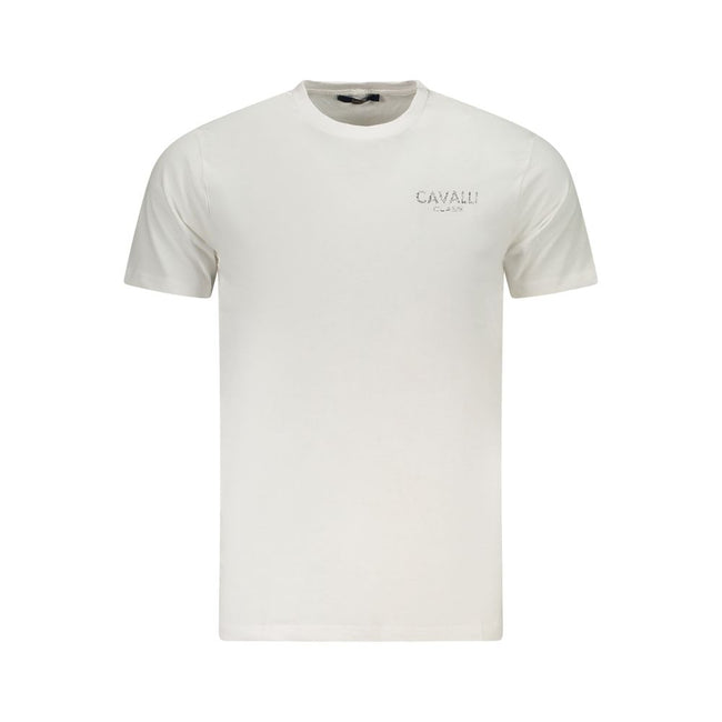 Cavalli Class Bianco Baumwoll-T-Shirt für Herren