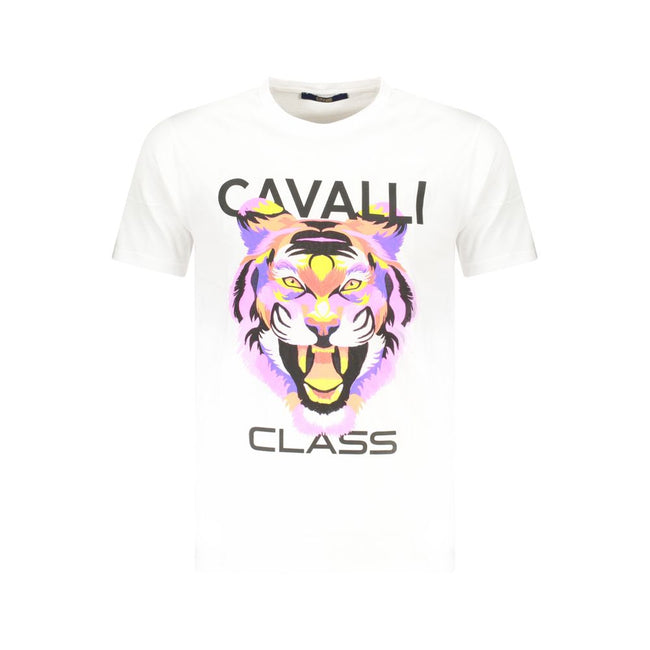 Cavalli Class Bianco Baumwoll-T-Shirt für Herren