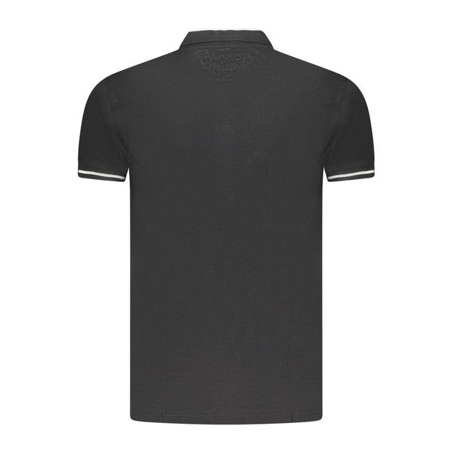 Cavalli Class Schwarzes Baumwoll-Poloshirt für Herren