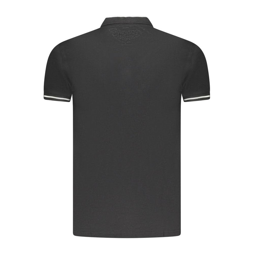 Cavalli Class Schwarzes Baumwoll-Poloshirt für Herren