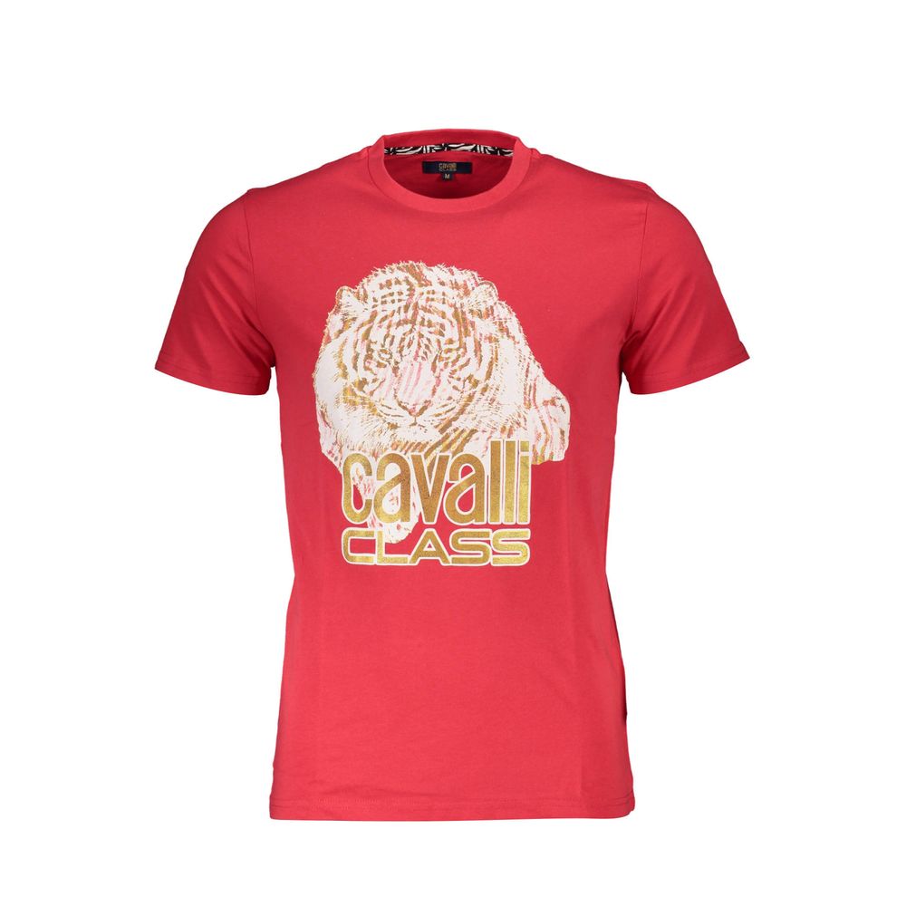 Men's Cavalli Class Red Cotton T-Shirt