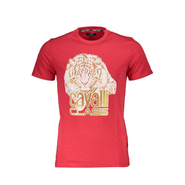 Cavalli Class Rosso Baumwoll-T-Shirt für Herren