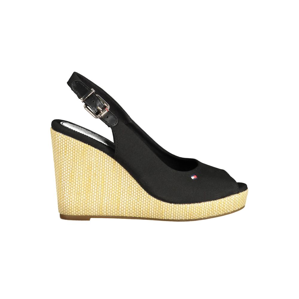 Tommy Hilfiger Black Cotton Sandal