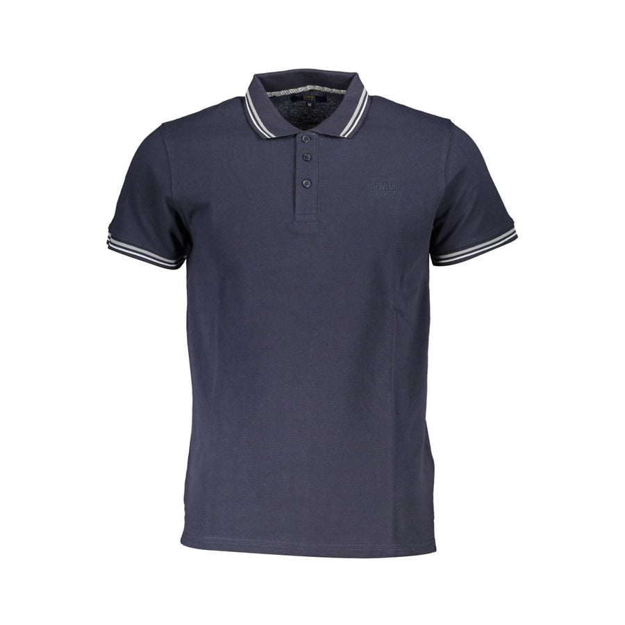 Cavalli Class Blue Cotton Men's Polo Shirt
