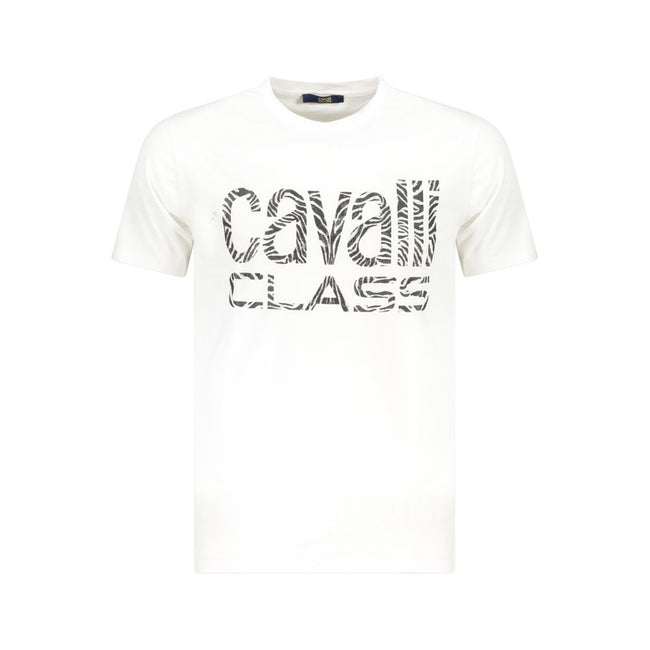 Cavalli Class Bianco Baumwoll-T-Shirt für Herren