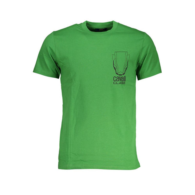 Cavalli Class Verde Baumwoll-T-Shirt für Herren