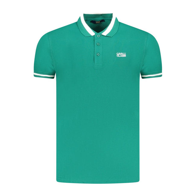 Cavalli Class Grünes Polohemd aus Baumwolle