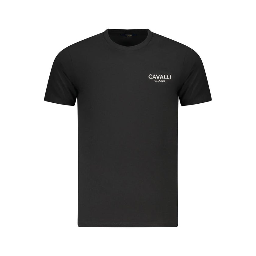 Cavalli Class Schwarzes Baumwoll-T-Shirt für Herren
