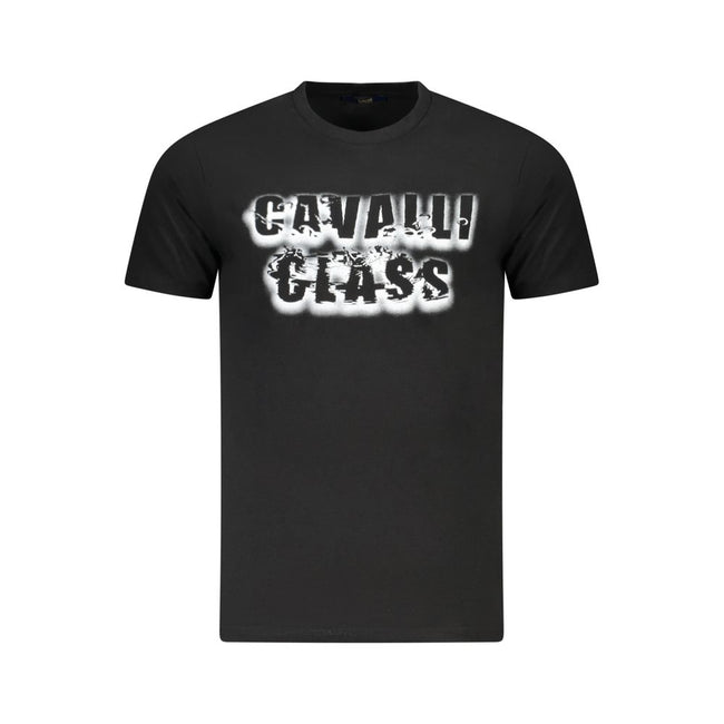 Cavalli Class Schwarzes Baumwoll-T-Shirt für Herren