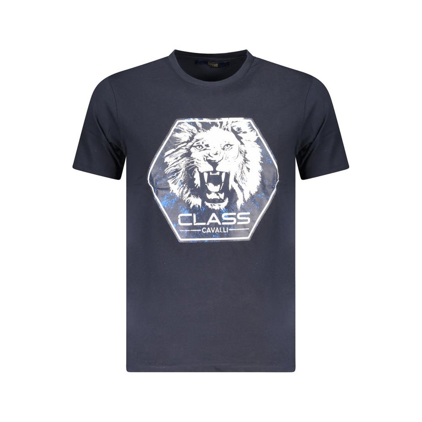 Cavalli Class Blu Baumwoll-T-Shirt für Herren