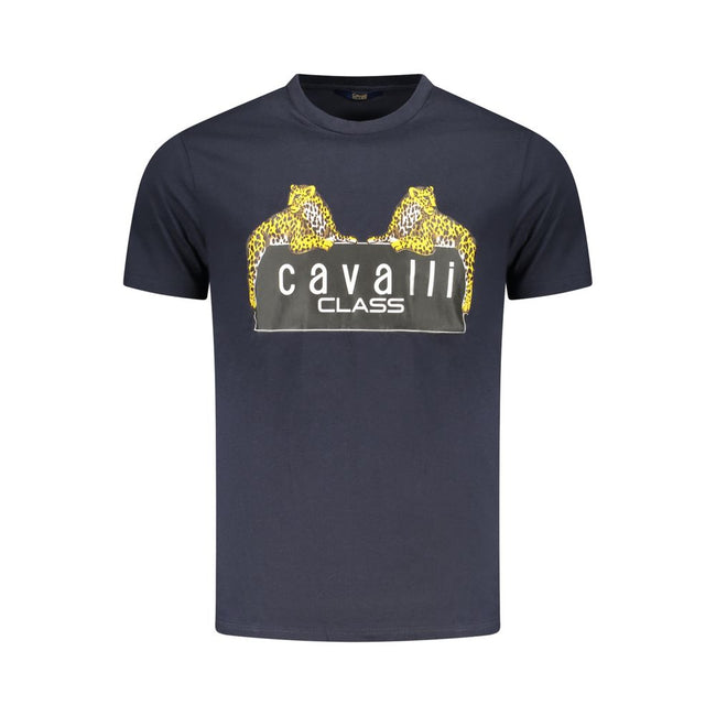 Cavalli Class Blu Baumwoll-T-Shirt für Herren