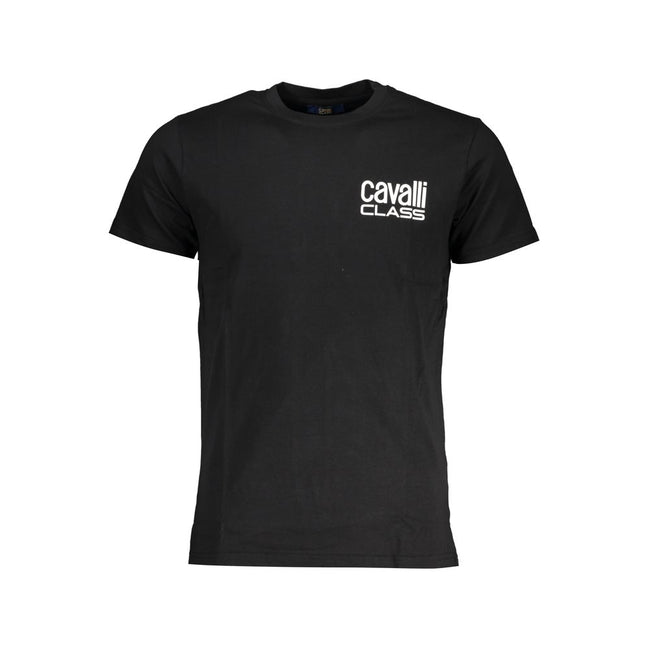Cavalli Class Schwarzes Baumwoll-T-Shirt für Herren