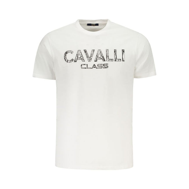 Cavalli Class Bianco Baumwoll-T-Shirt für Herren