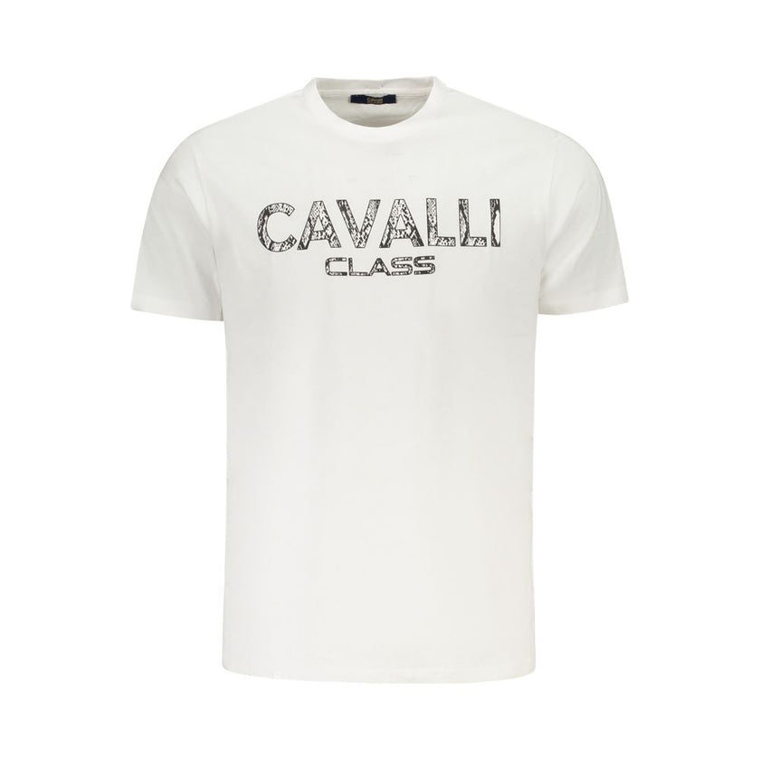 Cavalli Class Bianco Baumwoll-T-Shirt für Herren