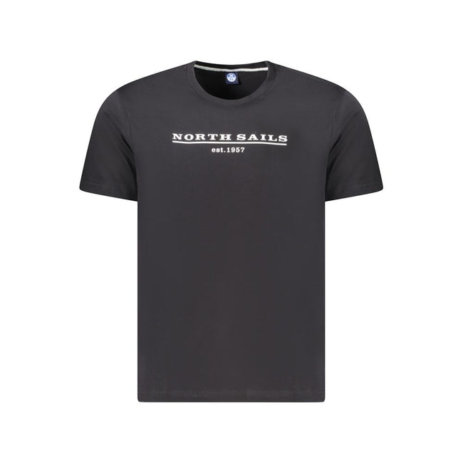 North Sails Schwarzes Baumwoll-T-Shirt für Herren
